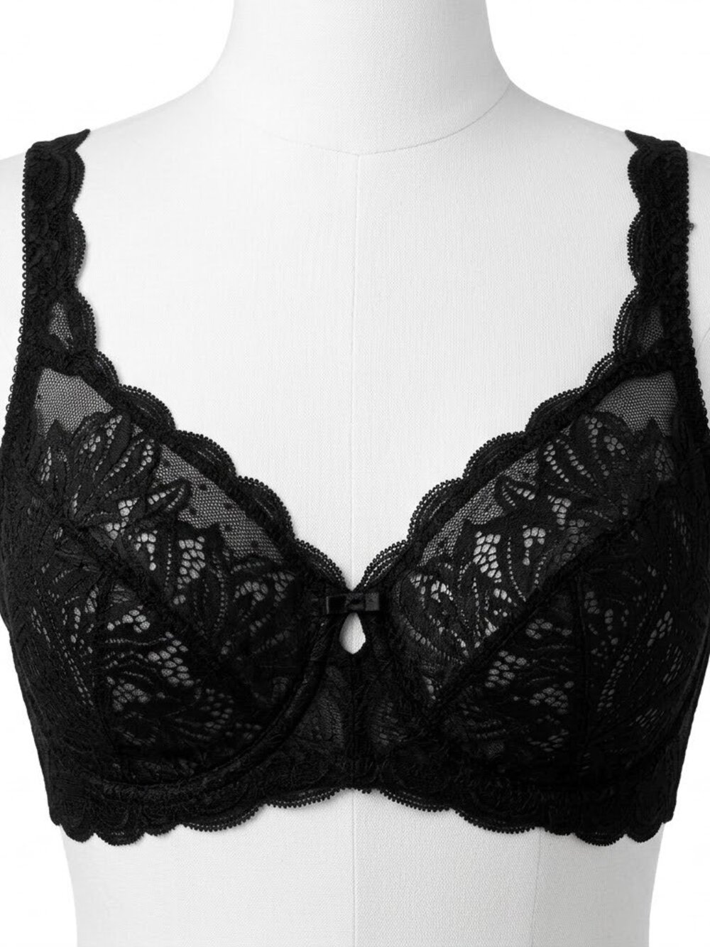 Paramour by Felina Peridot Black Lace Unlined Underwire Bra 38D 115073 NWT